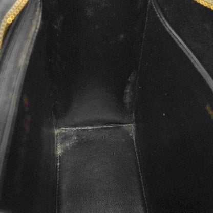 Chanel Handbag Leather Black Gold Hardware Women