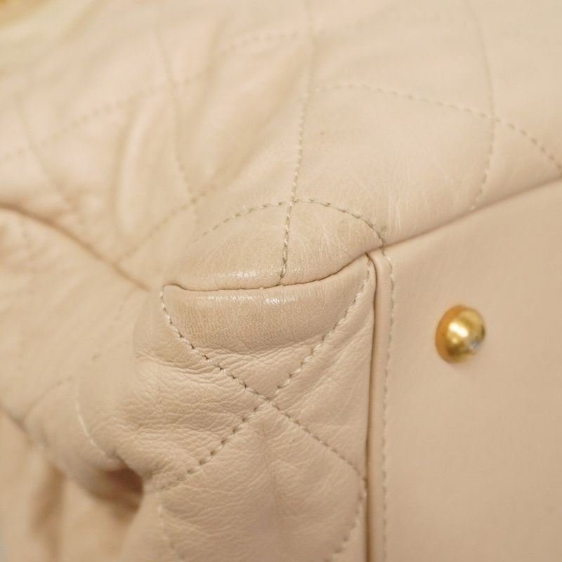 Chanel Handbag In The Mix Leather Beige Gold Hardware 2way Bag Ladies