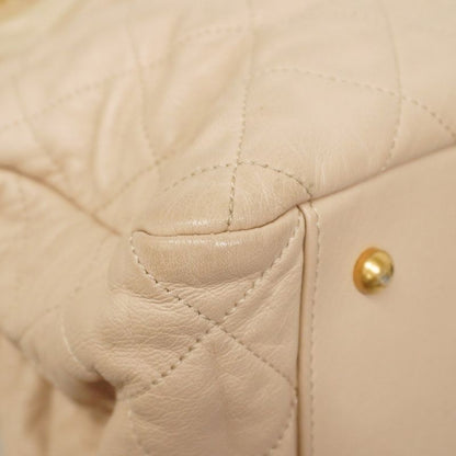 Chanel Handbag In The Mix Leather Beige Gold Hardware 2way Bag Ladies