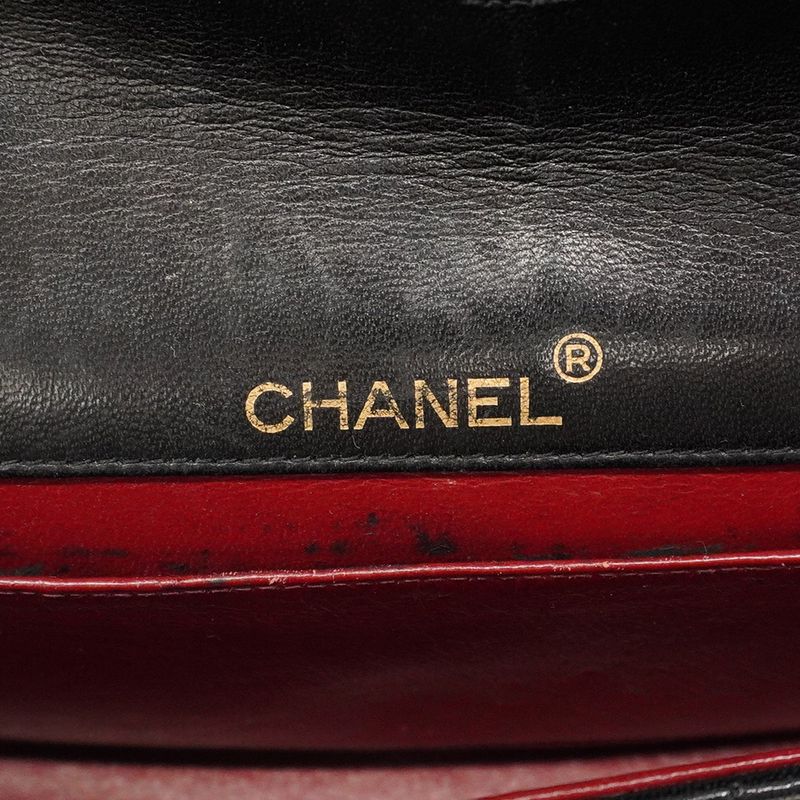 Chanel Shoulder Bag Matelasse Lambskin Black Gold Hardware Women