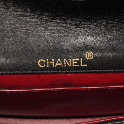 Chanel Shoulder Bag Matelasse Lambskin Black Gold Hardware Women
