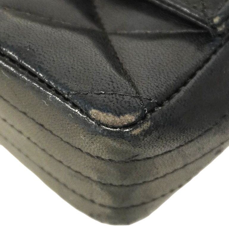 Chanel Shoulder Bag Matelasse Lambskin Black Gold Hardware Women