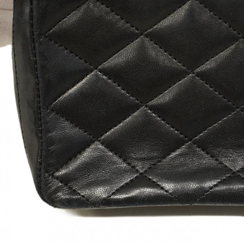 Chanel Shoulder Bag Matelasse Lambskin Black Gold Hardware Women