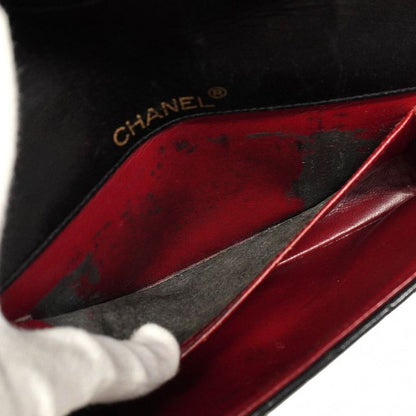 Chanel Shoulder Bag Matelasse Lambskin Black Gold Hardware Women