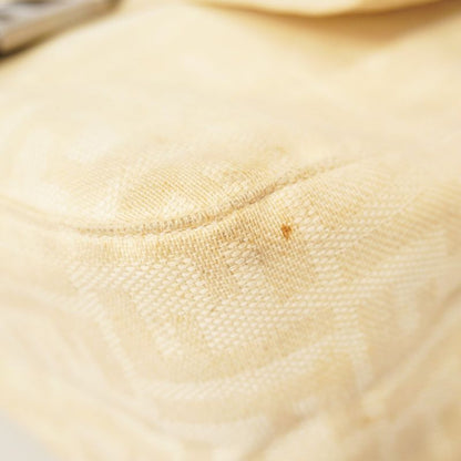 Fendi Handbag Zucca Mamma Bucket Canvas Beige Silver Hardware Women