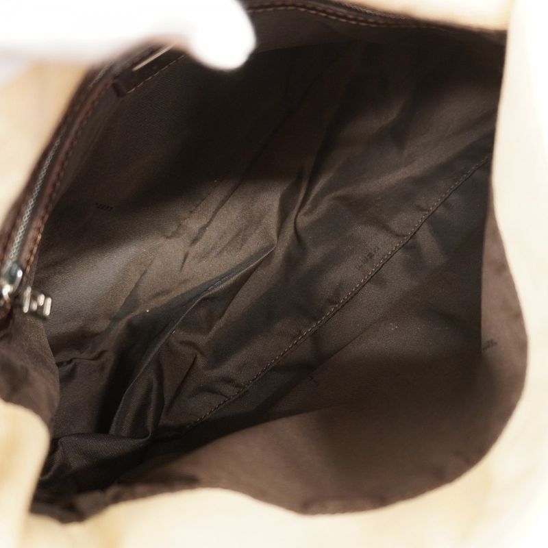 Fendi Handbag Zucca Mamma Bucket Canvas Beige Silver Hardware Women