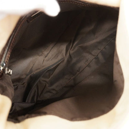 Fendi Handbag Zucca Mamma Bucket Canvas Beige Silver Hardware Women