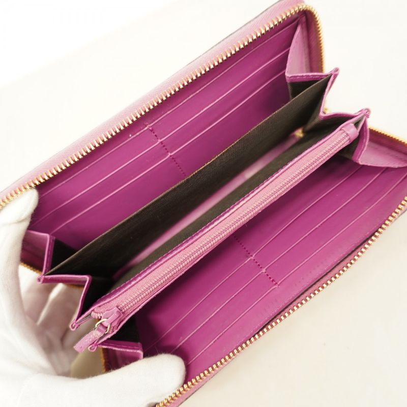 Guccissima 388680 Leather Pink Gold Hardware Women's Long Wallet