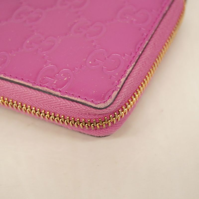 Guccissima 388680 Leather Pink Gold Hardware Women's Long Wallet