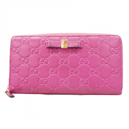Guccissima 388680 Leather Pink Gold Hardware Women's Long Wallet