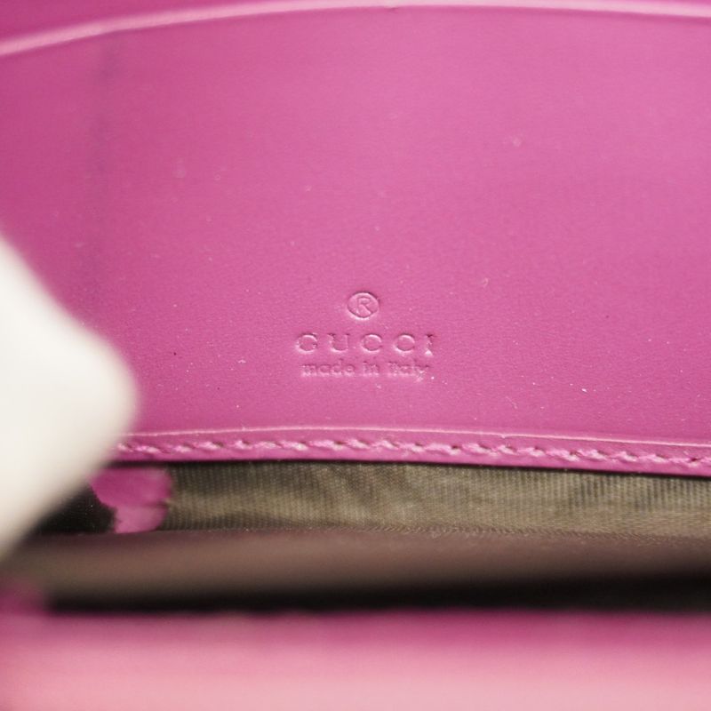 Guccissima 388680 Leather Pink Gold Hardware Women's Long Wallet