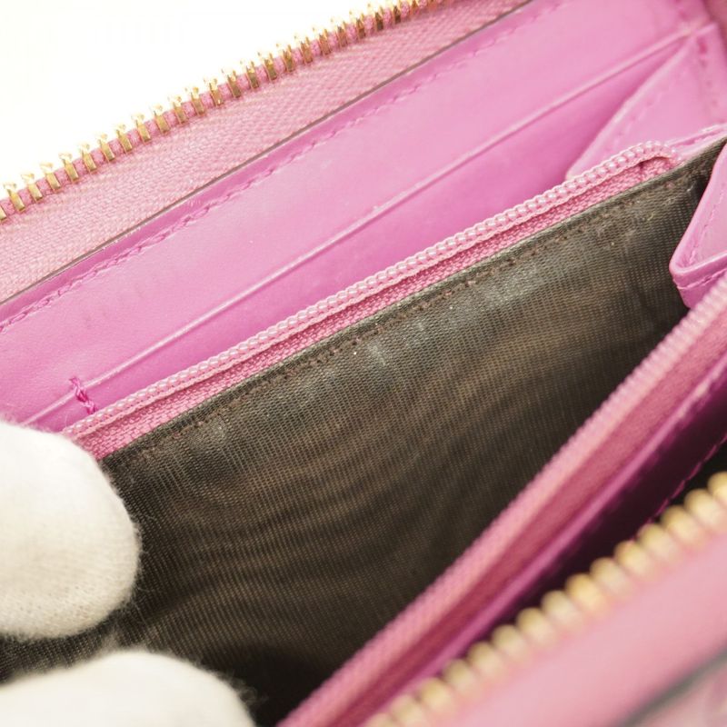 Guccissima 388680 Leather Pink Gold Hardware Women's Long Wallet