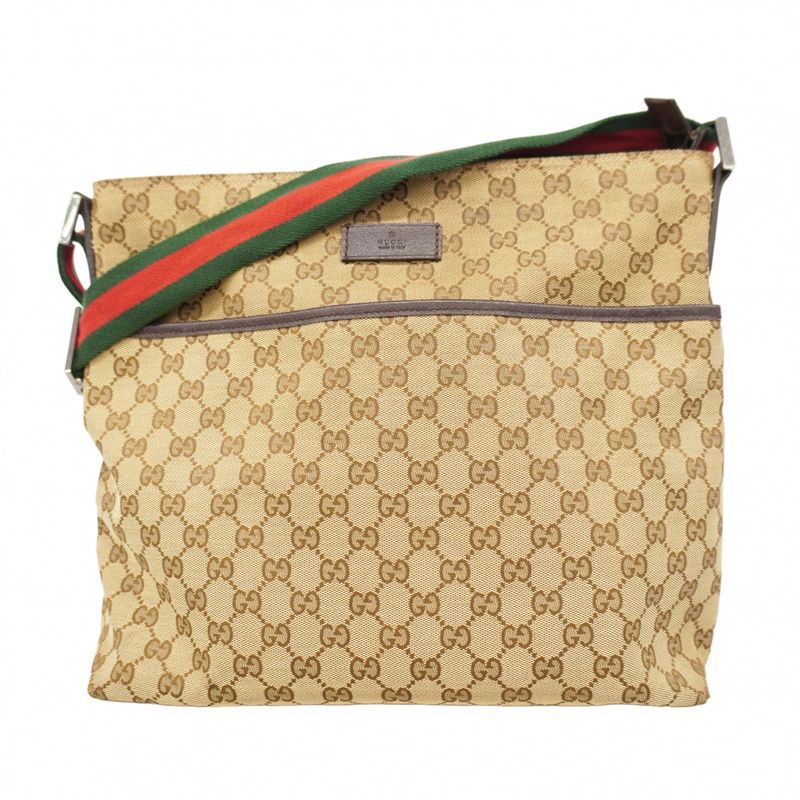 Gucci Shoulder Bag GG Canvas/sherry Line 189751 Canvas Brown Silver Hardware