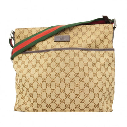 Gucci Shoulder Bag GG Canvas/sherry Line 189751 Canvas Brown Silver Hardware