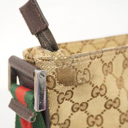 Gucci Shoulder Bag GG Canvas/sherry Line 189751 Canvas Brown Silver Hardware