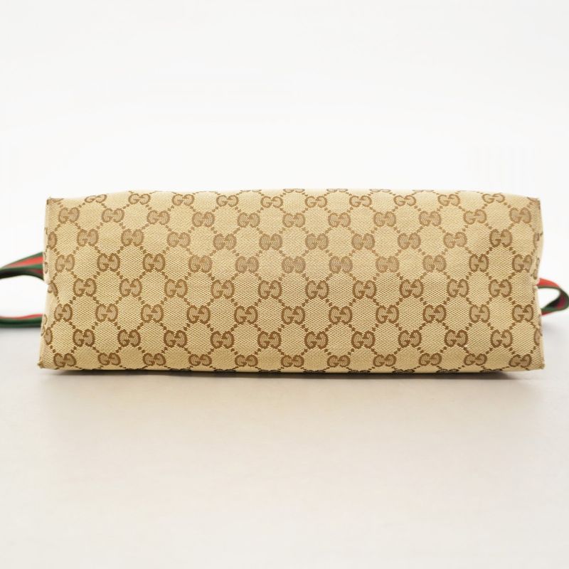 Gucci Shoulder Bag GG Canvas/sherry Line 189751 Canvas Brown Silver Hardware