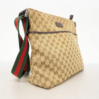 Gucci Shoulder Bag GG Canvas/sherry Line 189751 Canvas Brown Silver Hardware