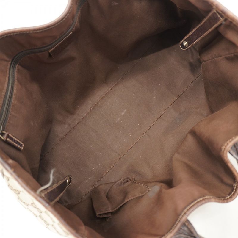 Gucci Tote Bag GG Canvas/sherry Line Princy 163805 Canvas Brown Chien Pan Gold