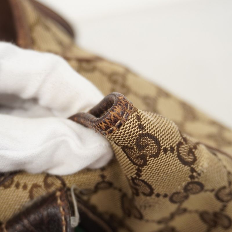 Gucci Tote Bag GG Canvas/sherry Line Princy 163805 Canvas Brown Chien Pan Gold