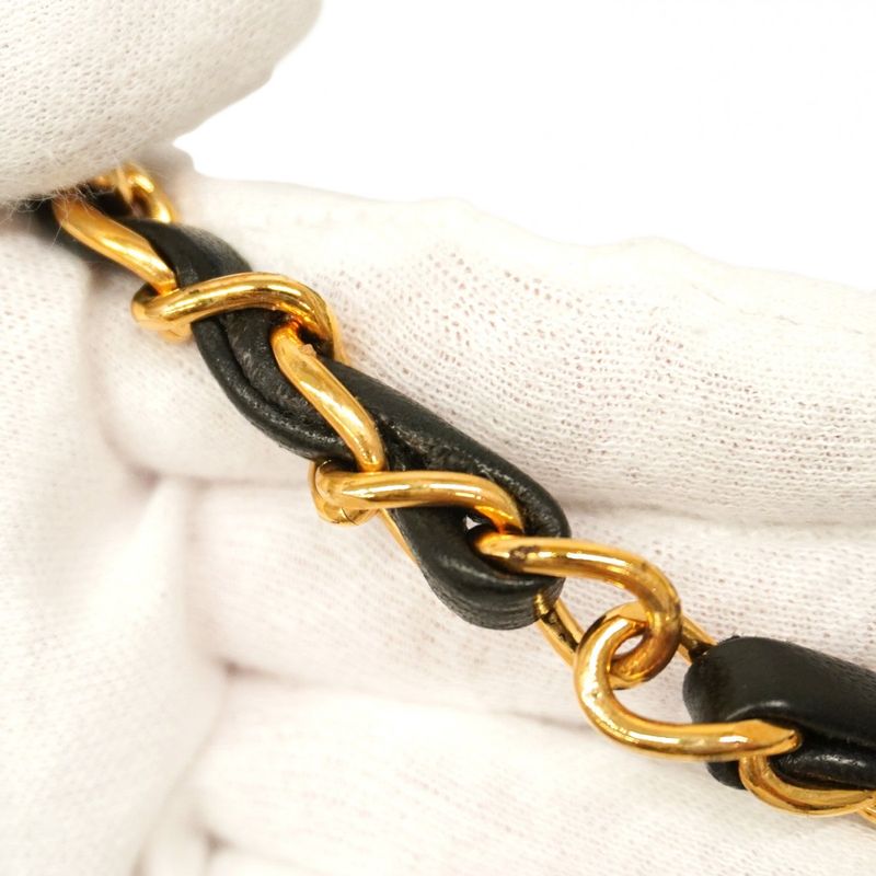 Chanel Shoulder Bag Matelasse Lambskin Black Gold Hardware Women