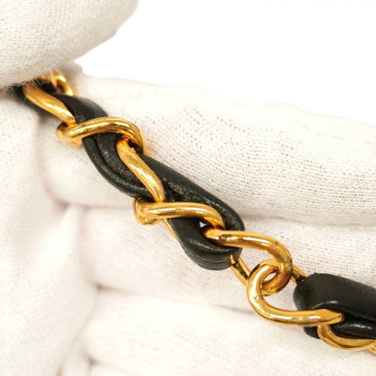 Chanel Shoulder Bag Matelasse Lambskin Black Gold Hardware Women