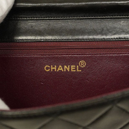 Chanel Shoulder Bag Matelasse Lambskin Black Gold Hardware Women