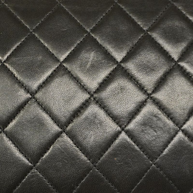 Chanel Shoulder Bag Matelasse Lambskin Black Gold Hardware Women