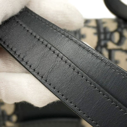 Christian Dior Shoulder Bag Oblique 30 Montaigne Canvas Leather Navy Gold