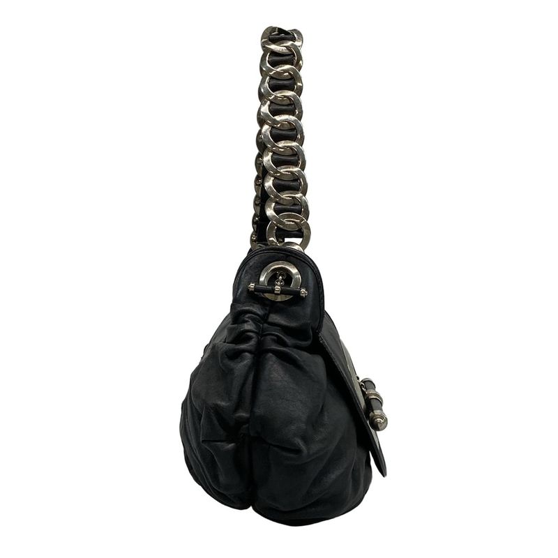 Dior/christian Dior Handbag Jazz Club Black Leather