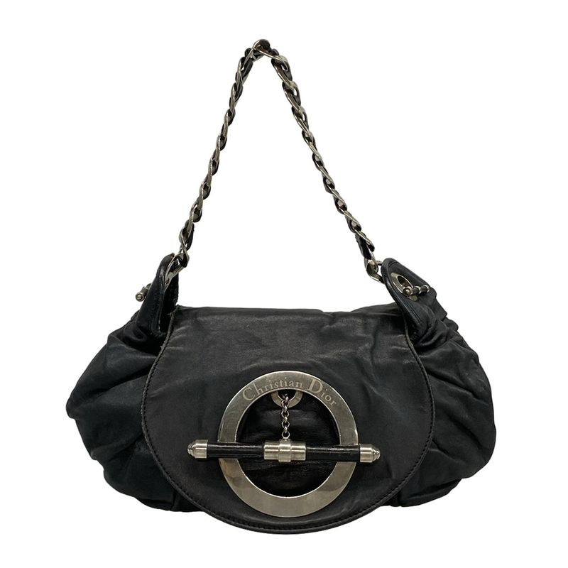 Dior/christian Dior Handbag Jazz Club Black Leather