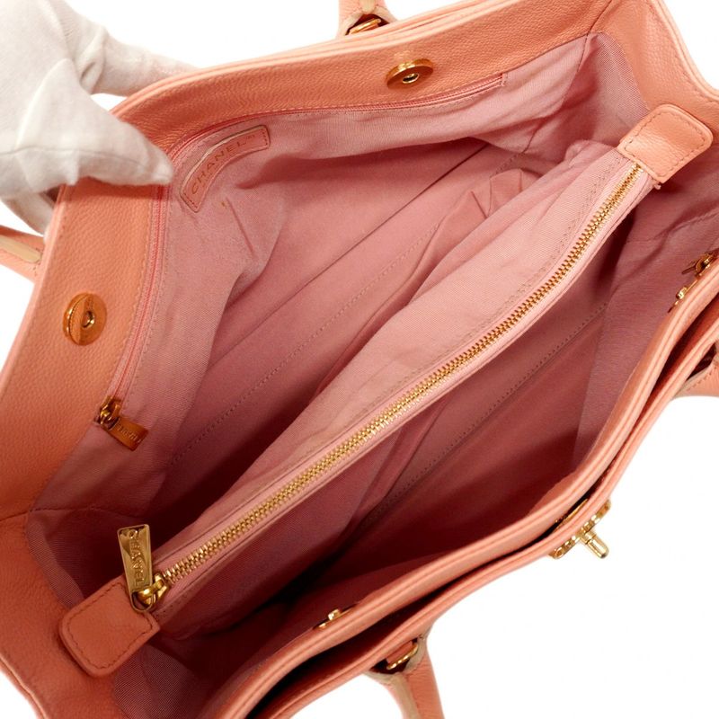 Chanel Tote Executive Leather Pink Gold Hardware 2way Bag Ladies
