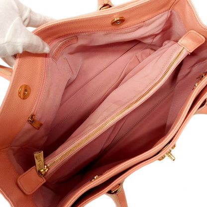 Chanel Tote Executive Leather Pink Gold Hardware 2way Bag Ladies