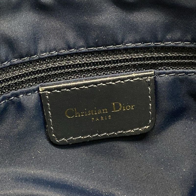 Dior/christian Dior Shoulder Bag Double Saddle Bag Ivory X Black X Blue Leather