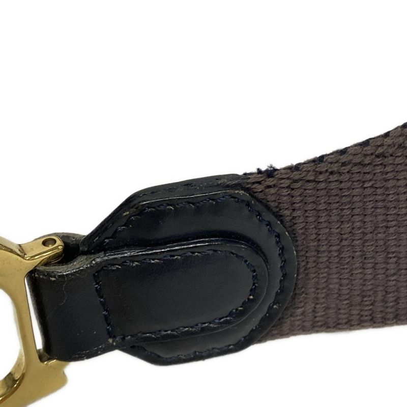 Dior/christian Dior Shoulder Bag Double Saddle Bag Ivory X Black X Blue Leather