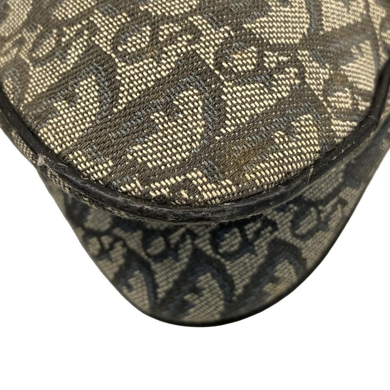 Dior/christian Dior Shoulder Bag Double Saddle Bag Ivory X Black X Blue Leather