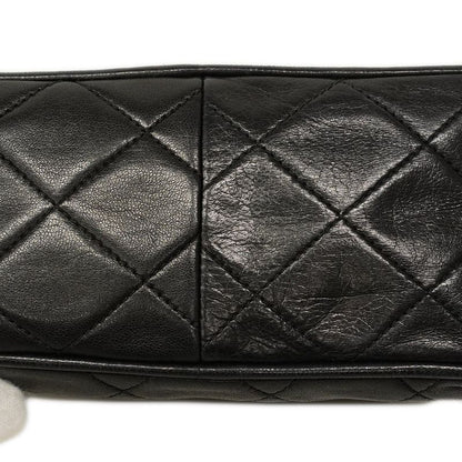 Chanel Shoulder Bag Matelasse Lambskin Black Gold Hardware Women