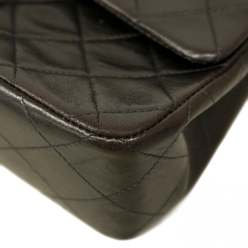 Chanel Shoulder Bag Matelasse Lambskin Black Gold Hardware Women