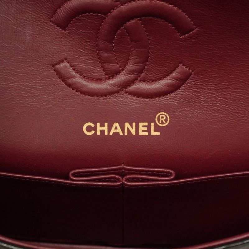 Chanel Shoulder Bag Matelasse Lambskin Black Gold Hardware Women