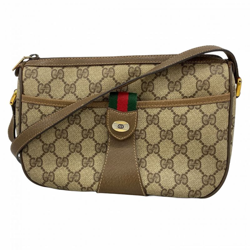 Gucci Shoulder Bag GG Supreme/sherry Line 89 02 032 PVC Brown Gold Hardware
