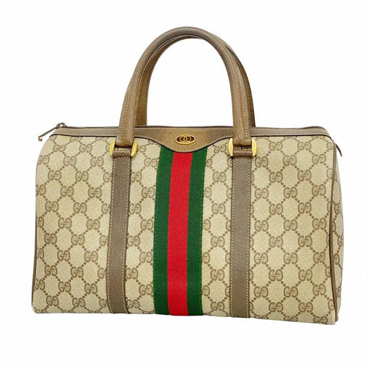 Gucci Handbag GG Supreme/sherry Line 40 02 007 PVC Brown Gold Hardware Women