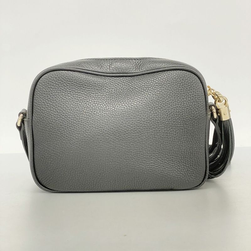 Gucci Shoulder Bag Soho 308364 Leather Black Gold Hardware Women