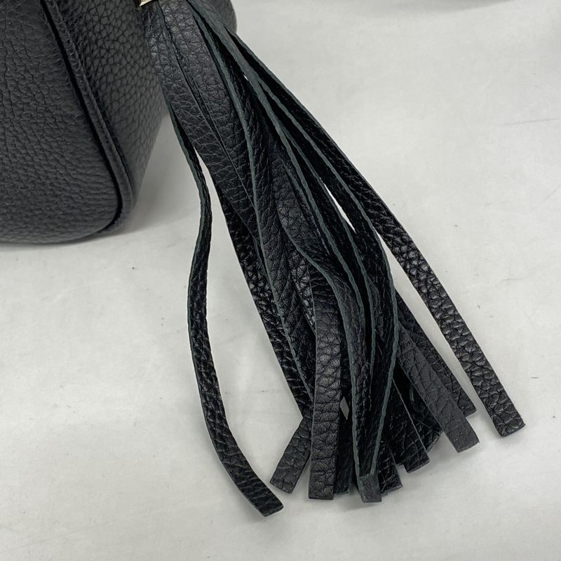 Gucci Shoulder Bag Soho 308364 Leather Black Gold Hardware Women