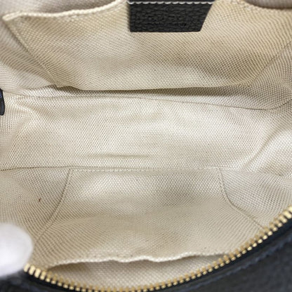 Gucci Shoulder Bag Soho 308364 Leather Black Gold Hardware Women