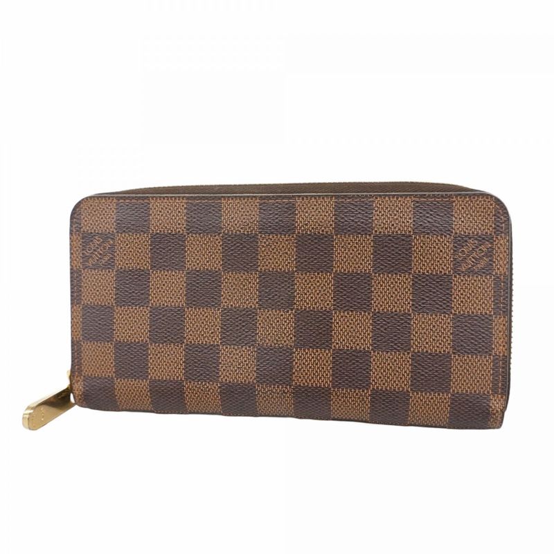 Louis Vuitton Long Wallet Damier Zippy Wallet N41661 Ebène Men Women Unisex