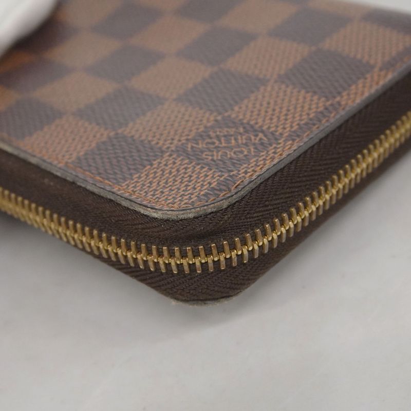 Louis Vuitton Long Wallet Damier Zippy Wallet N41661 Ebène Men Women Unisex