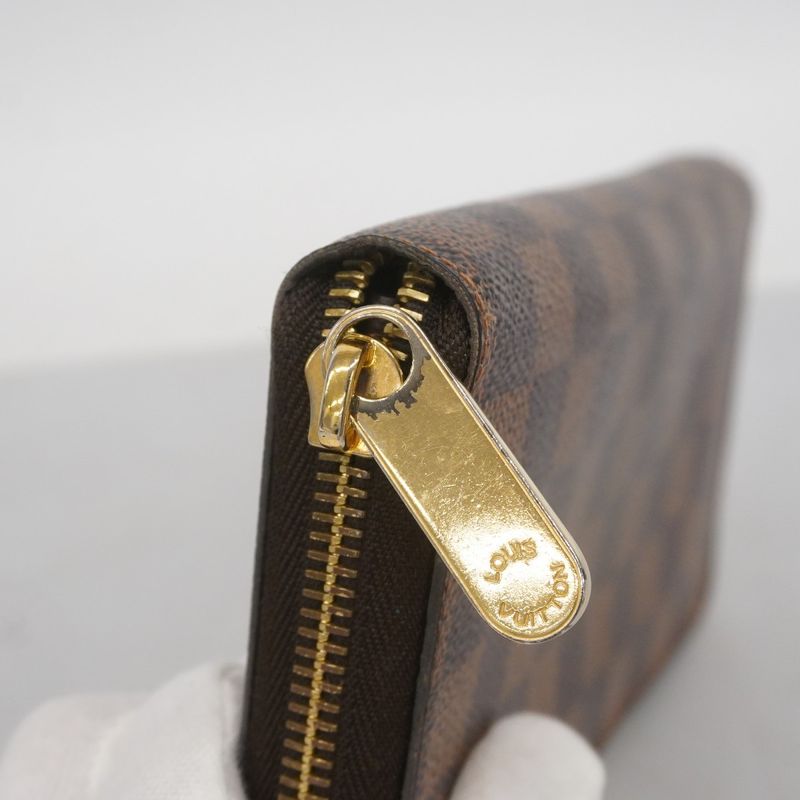 Louis Vuitton Long Wallet Damier Zippy Wallet N41661 Ebène Men Women Unisex