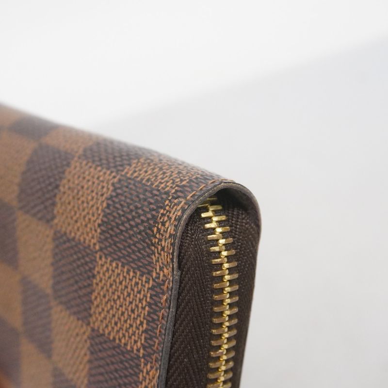 Louis Vuitton Long Wallet Damier Zippy Wallet N41661 Ebène Men Women Unisex