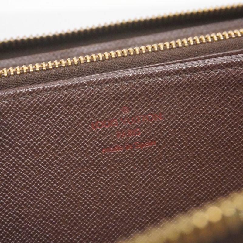 Louis Vuitton Long Wallet Damier Zippy Wallet N41661 Ebène Men Women Unisex