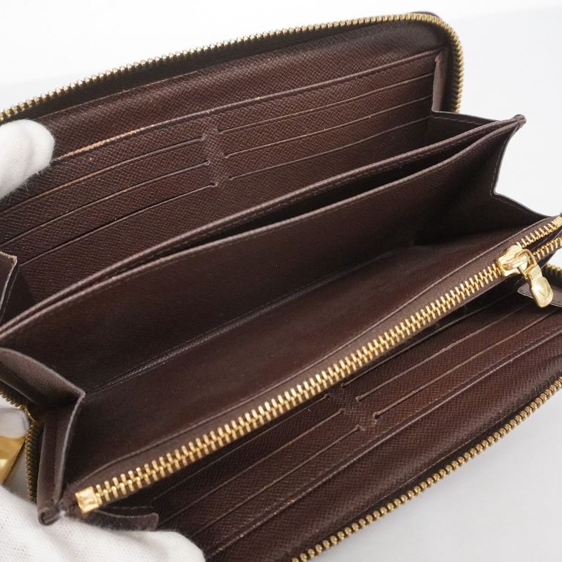 Louis Vuitton Long Wallet Damier Zippy Wallet N41661 Ebène Men Women Unisex