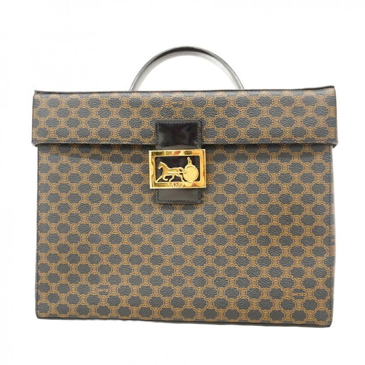 Celine Makeup Box Macadam PVC Black Gold Hardware Women